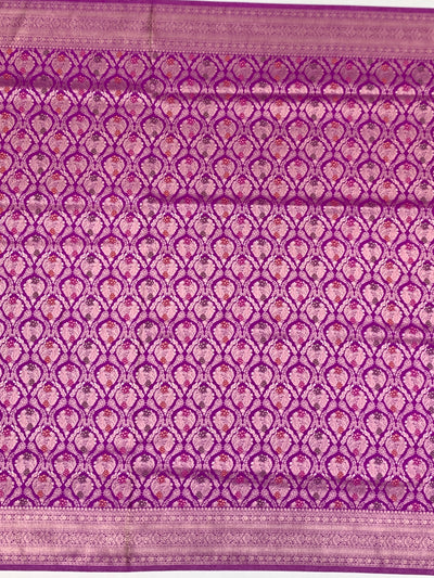 Regal Lavender Gold Zari Brocade Banarasi Silk Saree