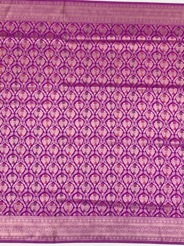 Regal Lavender Gold Zari Brocade Banarasi Silk Saree