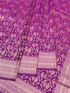Regal Lavender Gold Zari Brocade Banarasi Silk Saree