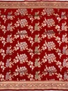 Imperial Crimson Red Banarasi Saree with Gold And Silver Meenakari