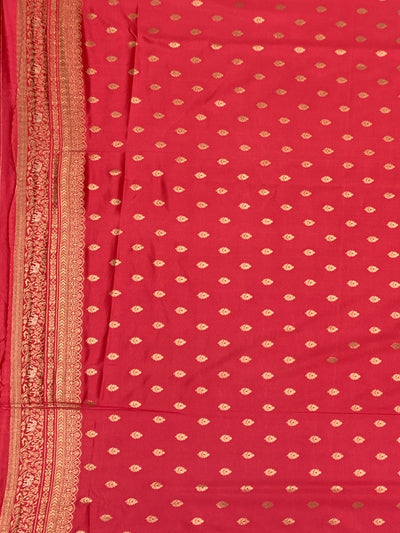 Regal Peach Banarasi Silk Saree with Heavy Gold Zari Brocade