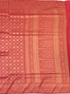 Regal Peach Banarasi Silk Saree with Heavy Gold Zari Brocade