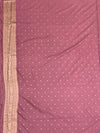 Exquisite Dusty Pink Banarasi Silk Saree with Mosaic Patchwork & Gold Zari