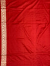 Imperial Crimson Red Banarasi Saree with Gold And Silver Meenakari