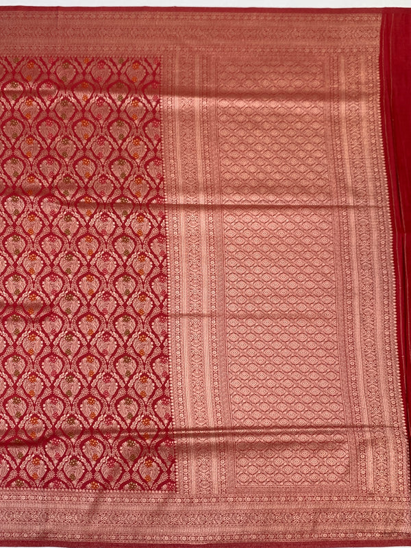 The Masterpiece: Maroon Banarasi Silk Saree
