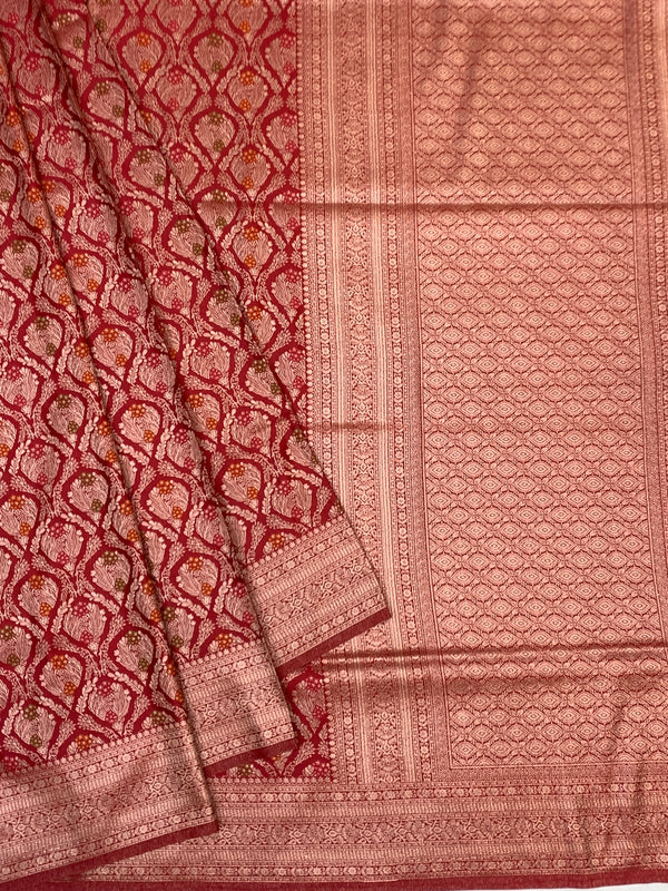 The Masterpiece: Maroon Banarasi Silk Saree
