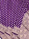 Purple Banarasi Saree with Gold Zari Butis