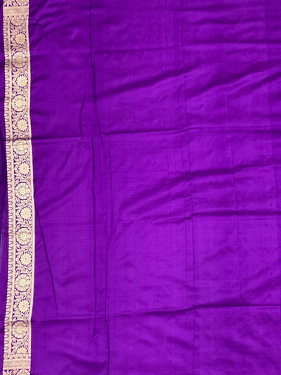 Purple Banarasi Saree with Gold Zari Butis