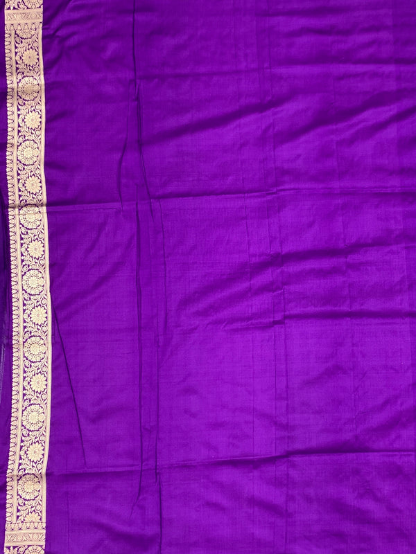 Purple Banarasi Saree with Gold Zari Butis
