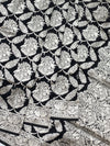 Midnight Ebony Banarasi Saree with Intricate Silver Jaal
