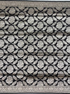 Midnight Ebony Banarasi Saree with Intricate Silver Jaal