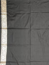 Midnight Ebony Banarasi Saree with Intricate Silver Jaal