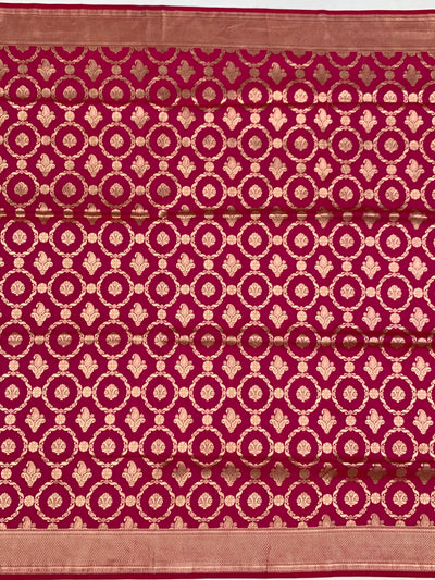 Regal Rani Pink Banarasi Saree with Gold Zari