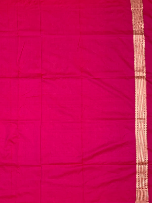 Regal Rani Pink Banarasi Saree with Gold Zari