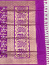 Majestic Magenta Purple Banarasi Silk Saree with Gold Zari Floral Jaal