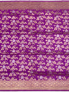 Majestic Magenta Purple Banarasi Silk Saree with Gold Zari Floral Jaal