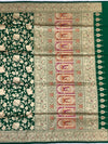Exquisite Emerald Green Pichwai Motif Banarasi Silk Saree with Jharokha Pallu