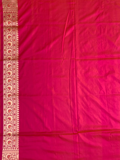 Exquisite Rani Pink Handloom Banarasi Silk Saree