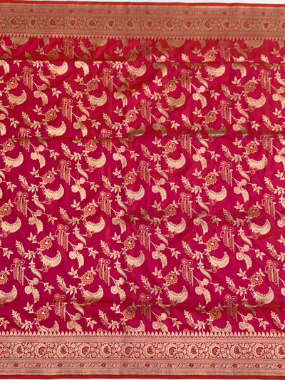 Exquisite Rani Pink Handloom Banarasi Silk Saree