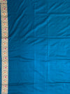 Majestic Peacock Blue Banarasi Silk Saree with Meenakari Jaal