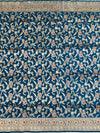 Majestic Peacock Blue Banarasi Silk Saree with Meenakari Jaal