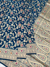 Majestic Peacock Blue Banarasi Silk Saree with Meenakari Jaal