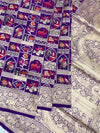 Exquisite Purple Banarasi Katan Silk Shikargah Saree