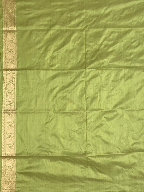 Pistachio Green Flora Banarasi Saree