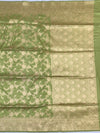 Pistachio Green Flora Banarasi Saree