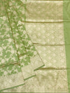 Pistachio Green Flora Banarasi Saree