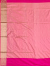 Exquisite Rose Pink Banarasi Silk Saree with Scalloped Floral Jaal