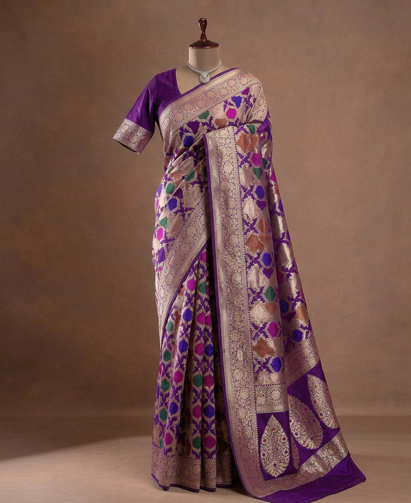Royal Purple Meenakari Banarasi Saree