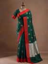 Chanderi Silk Saree Dark-Green In Colour