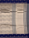 Elegant Indigo Blue Brocade Silk Kora Saree