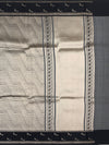 Elegant Metallic Grey & Black Geometric Brocade Silk Kora Saree