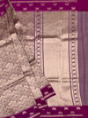 Geometric Brocade Silk Kora Saree