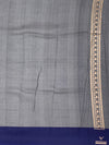 Elegant Indigo Blue Brocade Silk Kora Saree