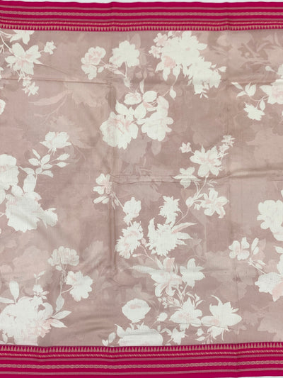Blush Rose Floral Cotton Kota Saree