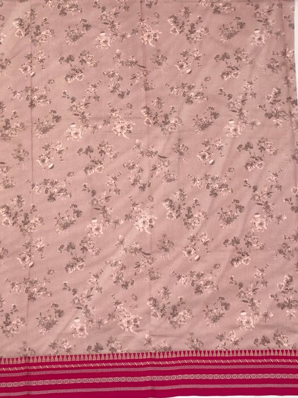 Blush Rose Floral Cotton Kota Saree