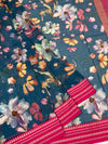 Cotton Kota Saree Teal-Blue In Colour