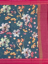 Cotton Kota Saree Teal-Blue In Colour