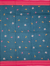 Cotton Kota Saree Teal-Blue In Colour