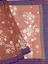 Printed Kota Cotton Saree Rust-Pink In Colour