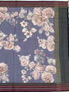 Lavender-Blue Floral Printed Cotton Saree
