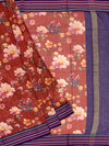 Printed Kota Cotton Saree Brick-Red In Colour