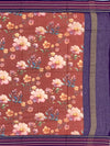 Printed Kota Cotton Saree Brick-Red In Colour