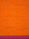 Elegant Orange Floral Digital Print Cotton Kota Saree