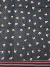 Elegant Black Floral Cotton Kota Saree