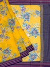 Vibrant Sunflower Yellow Floral Cotton Kota Saree