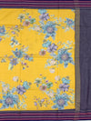 Vibrant Sunflower Yellow Floral Cotton Kota Saree